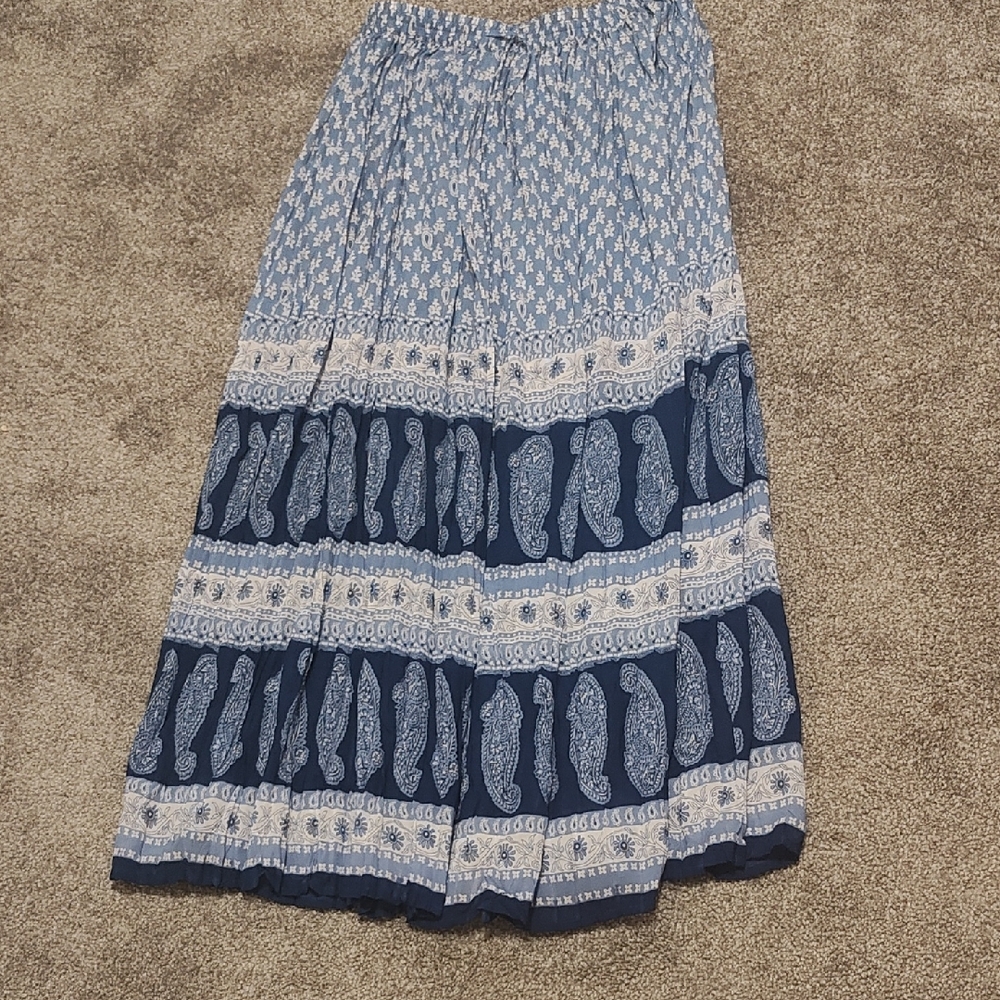 Alfred Dunner Blue Paisley Maxi Skirt